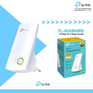 TP-Link TL-WA854RE 300Mbps Wi-Fi Range Extender – Boost Wireless Coverage, Easy Setup with WPS, Smart Signal Indicator, Compact Wall-Mount Design, Tether App Control
