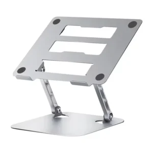 N032 Laptop Stand – Foldable Multi-Angle Adjustable Steel Holder for Laptops/Tablets up to 17.3″, Heat Dissipation Design, Silver