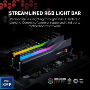 G.SKILL Trident Z5 RGB Series (Intel XMP 3.0 ) DDR5 RAM Kit 64GB (2x32GB) 6000MT/s CL36 1.35V (PC5 48000) Desktop Computer Memory UDIMM – Matte Black F5-6000J3636F32GX2-TZ5RK