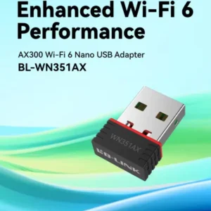 LB-Link WN351AX AX300 Wi-Fi 6 USB Dongle 300Mbps Wireless Network Adapter, High-Gain Internal Antenna, IEEE 802.11b/g/n/ax, Compatible with Windows & Android , Portable Wi-Fi AP Mode