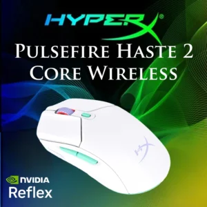 HyperX Pulsefire Haste 2 Core Wireless Gaming Mouse, 12,000 DPI, 100 Hours Battery Life, Dual Wireless, Lightweight 70g, RGB Lighting, TTC Gold Switches, NVIDIA Reflex Validated | WHITE