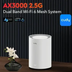 Cudy M3000 AX3000 2.5G Whole-Home Mesh Wi-Fi 6 System: Ultra-Fast, High-Capacity, Multi-Device Streaming Solution ;Dual-Core Processor Supporting 4K UHD Streaming ; Up to 3 Gbps Wi-Fi Speed ; Ideal for Multi-story Homes | 1 UNIT | NO WARRANTY