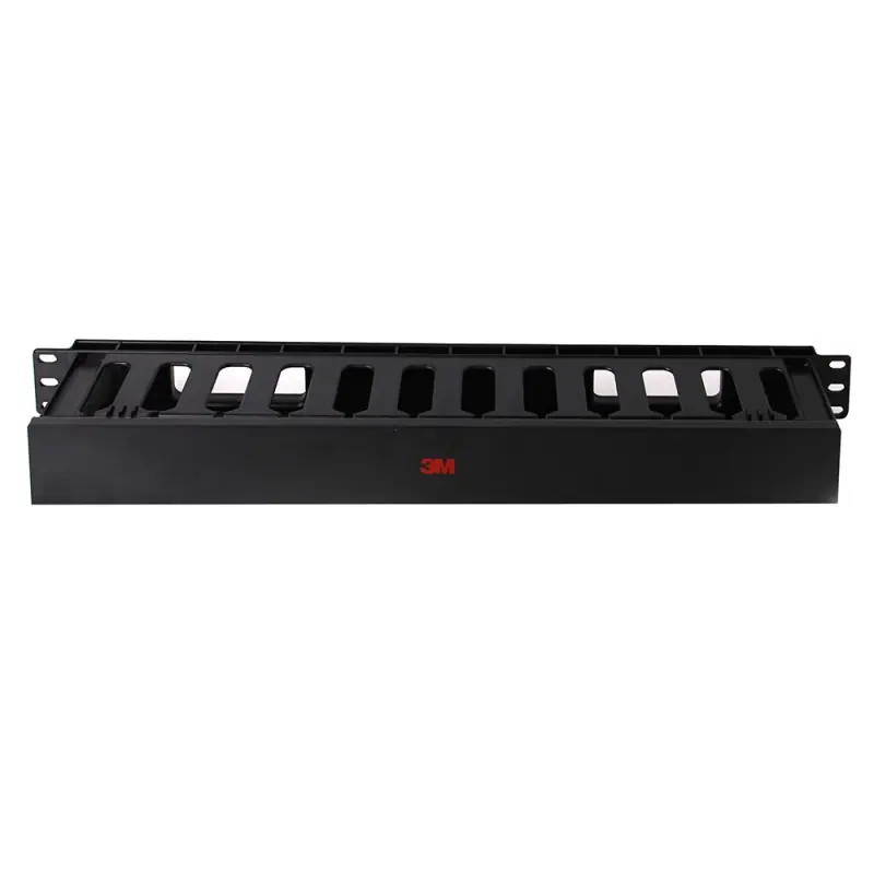 3M Plastic Cable Organizer | 1RU Rack Mount | Black | Compatible with 19″ Splitter Shelves | Network Cable Management Ring