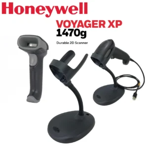 Honeywell Voyager XP 1470g Durable Omni-directional 1D, PDF, 2D Barcode Scanner with Flexible Metal Stand , Fast Scanning, Enhanced Digital Coupon Performance, Extended Scan Distance, USB Type A 1.5m Cable for Retail Environments