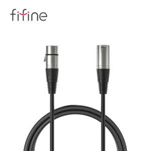FIFINE L9 XLR Microphone Cable 10ft (3M) Black – Balanced 3-Pin Male to Female Audio Cord for Mic, Mixer & Audio Interface, Durable, Tangle-Free, Noise-Free Connection