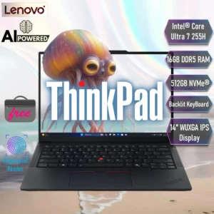LENOVO ThinkPad E14 Gen 7 AI PC Intel® Core™ Ultra 7 255H | 16GB DDR5 RAM ; 512GB NVMe SSD | 14 inch WUXGA IPS Display | DOS | Backlit KeyBoard |Lenovo® Laptop Bag Incl. |  Carbon BLACK 