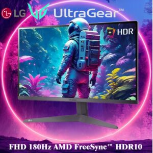 LG 24GS50F-B 24-inch FHD (1920 x 1080) Ultragear VA Gaming Monitor with 180Hz, 1ms MBR, HDR10, AMD FreeSync, HDMI, DisplayPort, 3-Side Virtually Borderless Design | Black