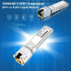 Fiber Optic Multimode Module Transceiver 10GBASE-T SFP+ Compatible Copper Transceiver With Broadcom Chip, ≤1.8W Power, 100m RJ-45 Support, Hot Pluggable, IEEE-Compliant  | AXON-SFP-10G-T-100M