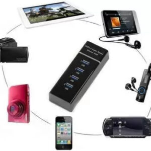 USB 3.0 Hub 4 Port with 1.2m Cable , Portable Data Board For Smart Devices , Universal Compatibility , Transfer Speed up to 5Gbps