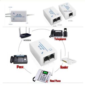 ADSL Splitter/ADSL Filter/DSL Filter RJ11 for Landline Telephone and Broadband Modem Box  – 3 Jacks