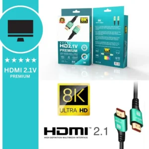 HDMI 8K Cable 5M – Ultra HD 8K@60Hz, 4K@120Hz, HDMI 2.1, 48Gbps, Dynamic HDR, eARC, 12-bit Color, Nylon Braided, Gold-Plated for TV, PS5, Xbox, Projector, PC