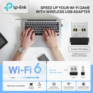 TP-Link Archer TX1U Nano AX3000 Wi-Fi 6 USB Adapter – 287Mbps Lightning-Speed, MU-MIMO & OFDMA, AP Mode, Nano-Sized Portable Design, Windows & Linux Compatible