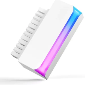 AsiaHorse 24 Pin 90° ATX Adapter with ARGB Lighting | Easy Cable Management, 5V 3-Pin Sync, 6 Addressable LEDs, Universal ATX Compatibility – White