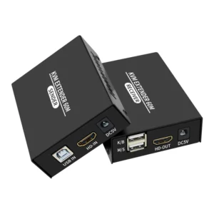 60M HDMI KVM Extender with Loop-Out | Supports 1080P/60Hz Video | USB Keyboard & Mouse Extension | CAT5e/CAT6 Transmission Up to 60m | Rack-Mountable
