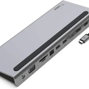Belkin 11-in-1 USB-C Hub Dock With 4K HDMI, 100W Power, 1000M LAN, USB 3.0, VGA 1080P, SD Card Reader, Type-C, Aluminum Alloy, High-Speed Data Transfer