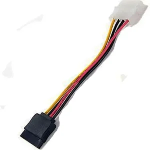 Molex 4-Pin Female to SATA 15-Pin Female Power Cable – 6 Inch Adapter for HDD, SSD, Optical Drives, Fans