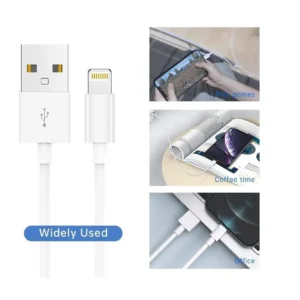 NCTS USB to Lightning Cable 1m: Fast Charging, Data Transfer, Durable Design, Compatible with iPhones and iPads, Ideal for Home and Office Use.