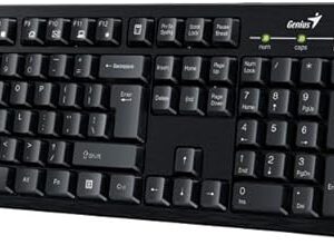 Genius KM-8101 2.4GHz Wireless Multimedia Keyboard and Mouse Combo With Dongle –  12× Multimedia FN Keys – Battery Powered – English & Arabic – Compatible Windows Mac OS – Black 