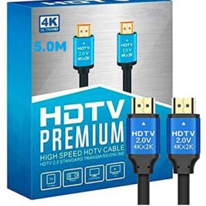 4K High Speed HDMI 2.0 Cable “Ultra”- HDMI 2.0 -Gold Plated-High Speed Data 18Gbps, 3D, 4K, HD 2160p – 5 Meters