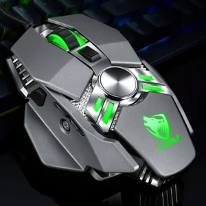 T-WOLF V10 Warrior RGB Gaming Mouse | 7 Programmable Buttons | 6400 DPI | Ergonomic | Built-in Weight Tuning | For E-Sports & Gamers | Silver