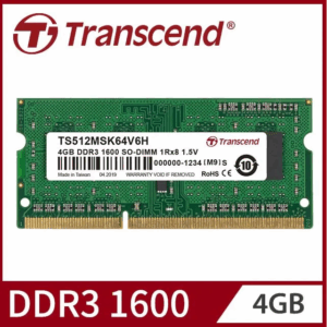 RAM TRANSCEND 4GB 12800 1600 DDR3 NOTEBOOK