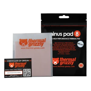 Thermal Grizzly Minus Pad 8 | 100x100x1.5mm | High-Performance Thermal Pad | 1pc | Ultra-Soft | Electrically Insulating | For GPUs, SSDs, Chipsets | Pink