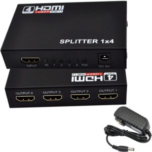 HDMI Splitter 1 Port to 4 HDMI 4K Display Duplicate/Mirror