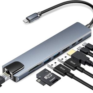 8 IN 1 TYPE-C TO HDTV+ PD/2USB/TYPE-C/SD/TF/RJ45