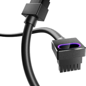 ASIAHORSE Hydrus 16-Pin ARGB GPU B Extension Cable – 700mm, 18AWG, 12V, 30A, 450W Rated Power, Premium PVC Build, Black, Addressable RGB Lighting