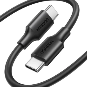 UGREEN USB-C to USB-C 2.0 Cable (0.5m, Black) | 60W PD Fast Charging | 480Mbps Data Sync | Reinforced for 10,000+ Bends | Compatible with Laptops, Smartphones & Tablets