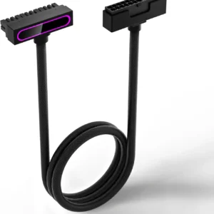 ASIAHORSE Hydrus 24-Pin ARGB PSU Extension Cable – 30cm Length, 18AWG, 12V RGB Lighting, 250W Rated Power, Premium PVC Build, for High-Performance PC Builds