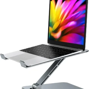 N86 Adjustable Foldable Laptop Stand – Fits 10″-16″, Heat Dissipation, Portable, Max Load 4kg, Height Adjustable (30–190mm), Aluminum Alloy, Silver
