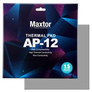 Maxtor AP-12 Thermal Pad – 14.8 W/m-K Non-Conductive, Silicone Heat Pad for CPU/GPU/M.2/Consoles, Grey, -50°C to +250°C, Cuttable, Long-Lasting Performance | 1.5mm