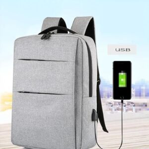 Laptop Backpack – for Tablets & Laptops up to 15.6″ – Waterproof – Electronics Protection  – Scratchproof – Travel Friendly – Organized Compartments – USB Charge Port – Slim Casual Business Design – Heavy Duty – 42 x 12 x 30 cm – GREY
