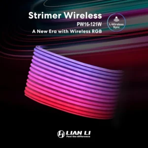 Lian Li Strimer ERA Wireless RGB 16-12 Black – 16-Pin GPU Extension Cable with 2.4GHz Wireless Control, L-Connect 3, NVIDIA RTX 40/50 Series Ready