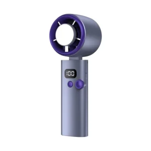 ICE COMPRESS Handheld Fan | 3W High-Speed Cooling | USB Type-C Powered | Infinitely Adjustable Speed | Wind Display Screen | Quick Ice Compress Function | Grey