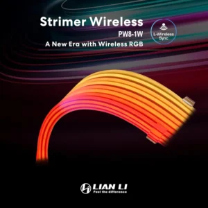 Lian Li Strimer Wireless 8-Pin ARGB GPU Extension Cable White, 382mm, Dual 8-Pin Compatible, 2.4 GHz Wireless Control, L-Connect 3 Software, Controller Required