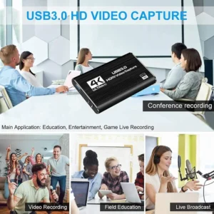 Smart Plus HDMI Video Capture 3K UltraHD USB 3.0 With 4K Input 1080P 60fps Output, HDMI Loop-Out, Mic And Headphone Ports, Plug And Play, Windows Mac Linux Console Compatible