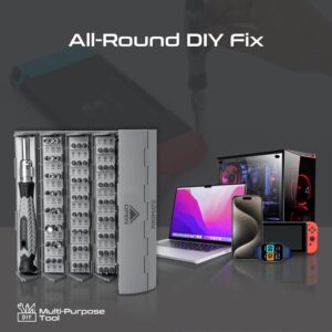 Promate Electronics Screwdriver Set, Premium Ergonomic 126-in-1 Precision Screwdriver Kit with 120 CR-V Steel Bits  Incased in a Foldable Cylindrical Case