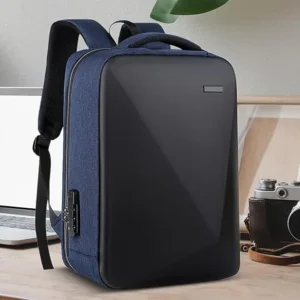 EZ W009 15.6″ Waterproof Anti-Theft Backpack – Heavy-Duty Shockproof Bag with Laptop Pocket, USB Charging Port, 17.3″ Compatibility | Blue/Black