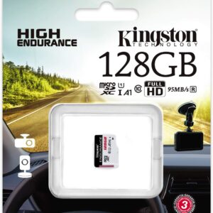 Kingston High Endurance 128GB MicroSD SDXC Flash Memory Card High Performance, 1080P, Full HD, Up to 95MB/S Read, (SDCE/128GB)