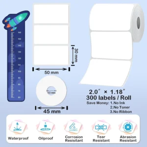 Thermal Label Roll 50mm x 30mm – High-Quality Adhesive, Jam-Free, Waterproof & Fade-Resistant