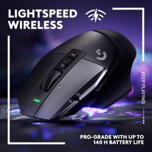Logitech G502 X Lightspeed Wireless Gaming Mouse – LIGHTFORCE hybrid optical-mechanical switches, HERO 25K gaming sensor, compatible with PC – macOS/Windows – BLACK