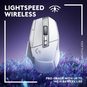 Logitech G502 X Lightspeed Wireless Gaming Mouse – LIGHTFORCE hybrid optical-mechanical switches, HERO 25K gaming sensor, compatible with PC – macOS/Windows – White