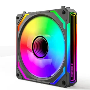 ASIAHORSE COSMIQ ARGB 120mm PWM Fan (Forward, Black, 1-Pack) – Daisy Chain Design, 2000 RPM, 68.5 CFM Airflow, HDB Bearing, Music Sync Lighting, 50,000h Lifespan