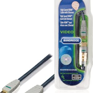 BANDRIGE VIDEO – Mini HDMI to HDMI Cable, High Speed Supports Ethernet 3D and Audio Return 1080P and Audio Return – 3 meters – Gold Plated