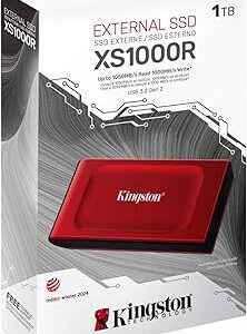 Kingston XS1000R 1TB SSD | Pocket-Sized | USB 3.2 Gen 2 | External Solid State Drive | Up to 1050MB/s | SXS1000R/1000G