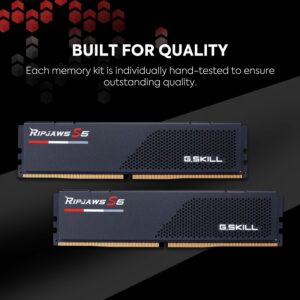 G.Skill Ripjaws S5 Intel XMP 32GB (2 * 16GB) DDR5 6000 MHz CL36-36-36-96 1.35V Desktop Memory RAM , Windows, Matte Black | F5-6000J3636F16GX2-RS5K