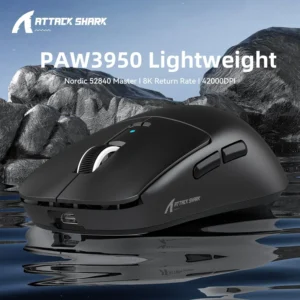 ATTACK SHARK R6 8KHz Wireless Gaming Mouse | PAW3950 Sensor, 42K DPI, Tri-Mode (BT/2.4G/USB), 38g Ultralight, ICE Coating, OMRON Optical Switches, RGB, Web Cloud Driver