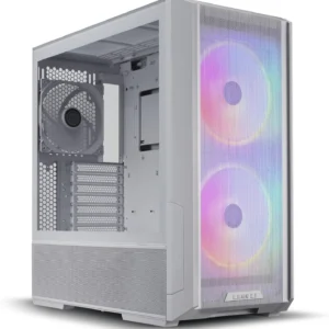 Lian Li Lancool 216RX Mid Tower E-ATX Case – 3 ARGB Fans, Continuous Mesh Airflow, GPU Support to 392mm, Modular Layout, 360mm Radiator Ready, Tempered Glass Panel, White